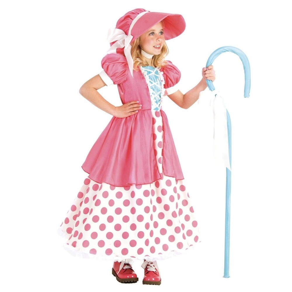 Pink Polka Dot Prairie Girl Costume for Kids